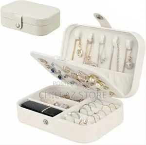 Double Layer Soft Travel Jewelry Box Organizer Adjustable