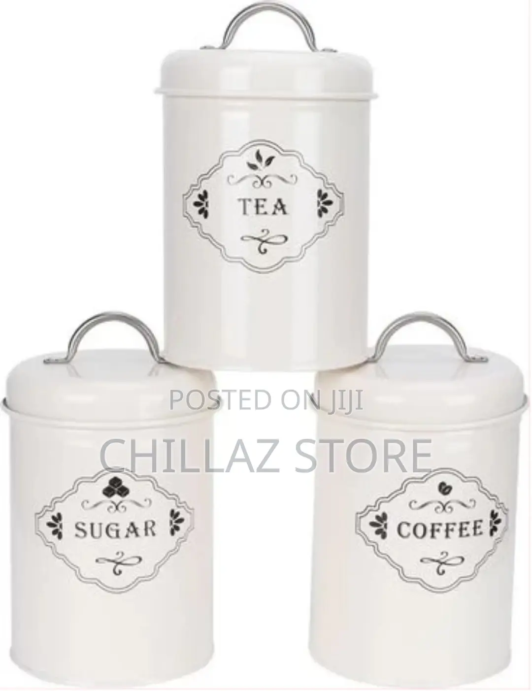 3 Piece Tea Sugar Coffee Canister Sealed Jar Storage