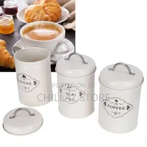 3 Piece Tea Sugar Coffee Canister Sealed Jar Storage