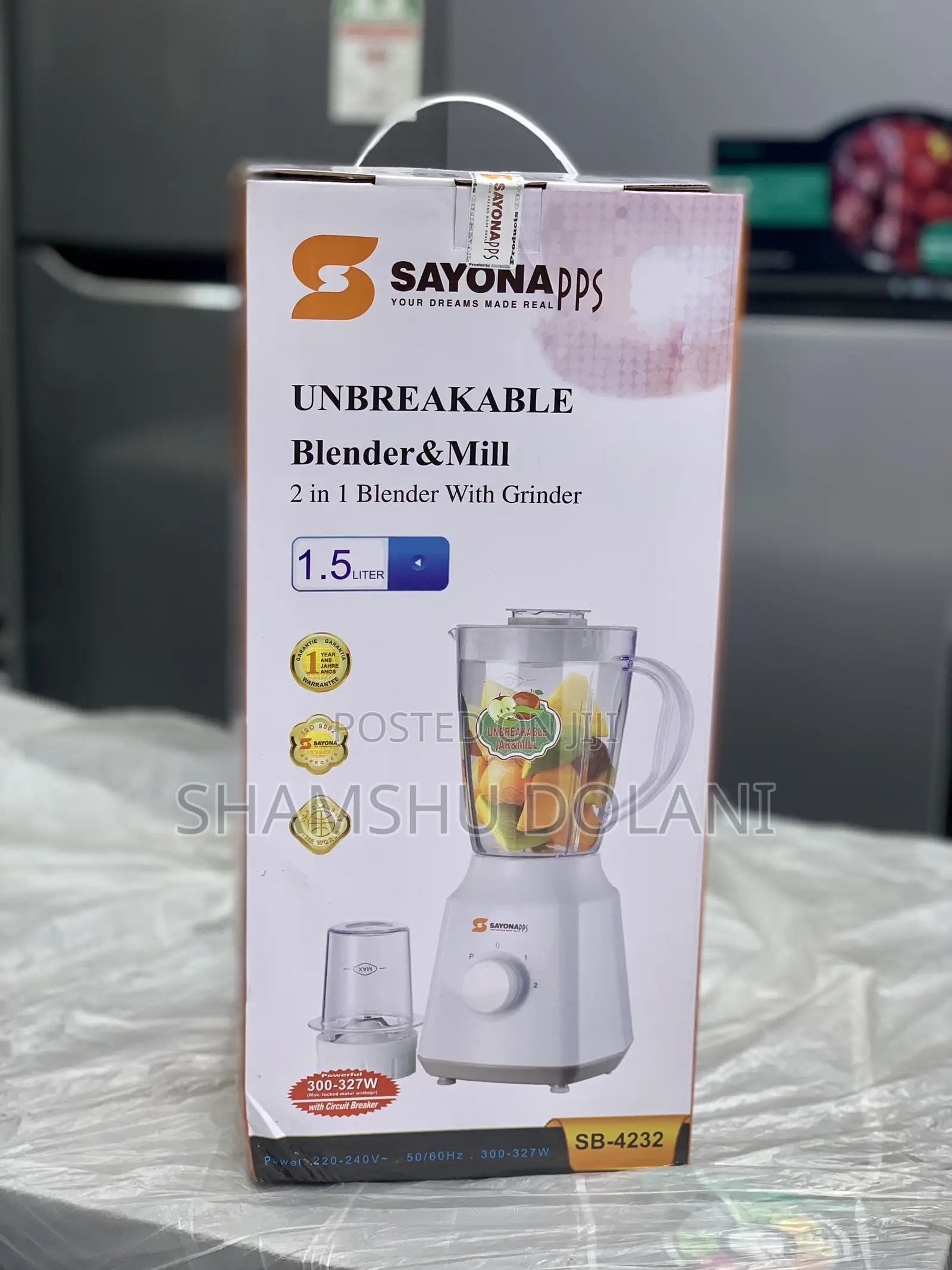 Unbreakable Blender Mill,2 In1 Blender With Grinder