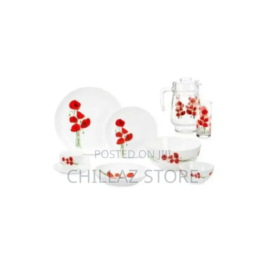 Luminarc Hypnosis Plates, Cups, Bowls Glass Dinnerware Set,