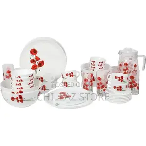 Luminarc Hypnosis Plates, Cups, Bowls Glass Dinnerware Set,