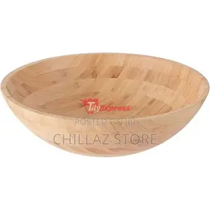 Bamboo 25cm Bamboo Fruit Salad Serving Bowl Dish-Brown