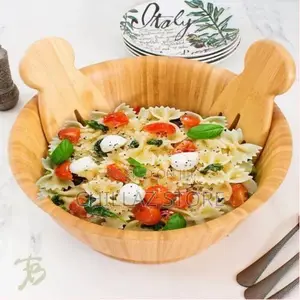 Bamboo 24cm Bamboo Fruit Salad Serving Bowl Dish –