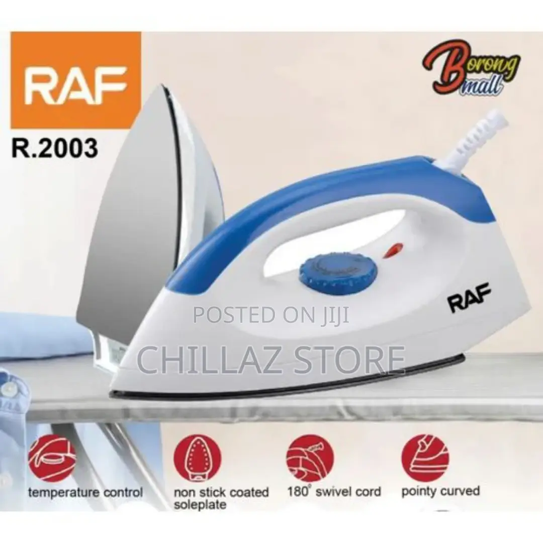 RAF Electric Dry Iron With Stainless Steel Soleplate –