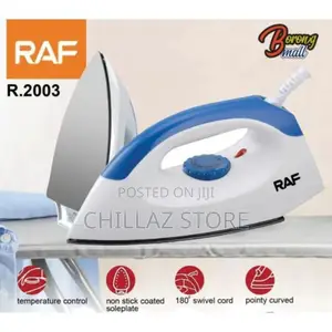 RAF Electric Dry Iron With Stainless Steel Soleplate –