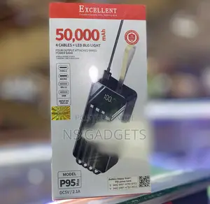 Four Output Attached Wired Power Bank