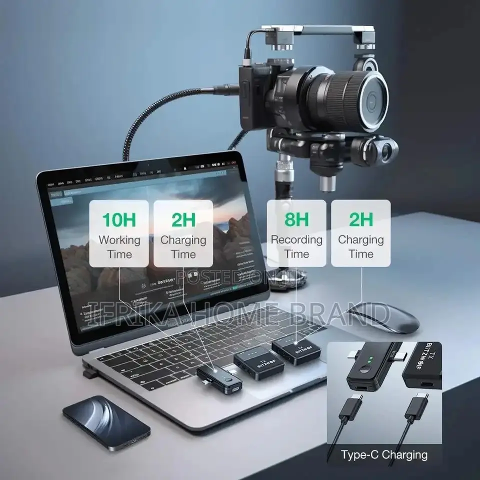 3in1 Wireless Lavalier Microphone Type-C 3.5mm Jack Mic