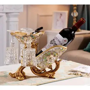 Wine Bottle Holder Floral Vintage Resin Home Decor