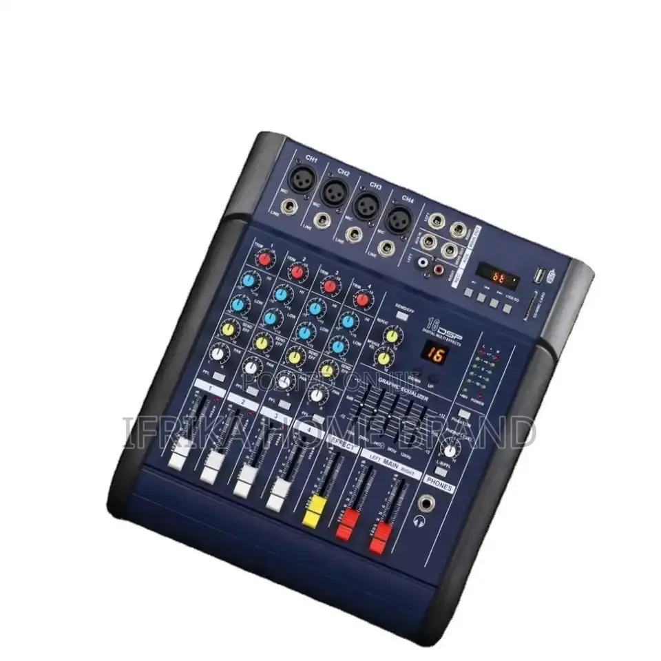 Professional 4 Channel Audio Mixer With Power Amplifier