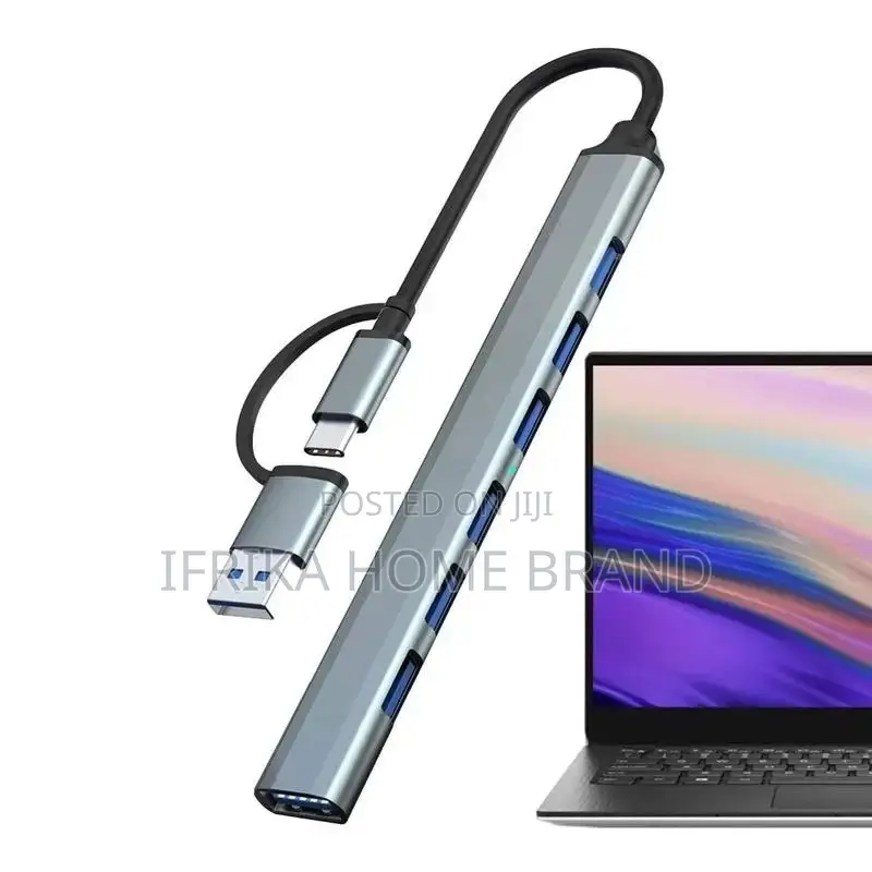 7 Ports USB Hub 3.0 Type C Adapter Data Docking