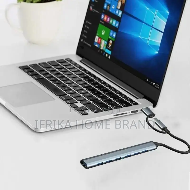 7 Ports USB Hub 3.0 Type C Adapter Data Docking