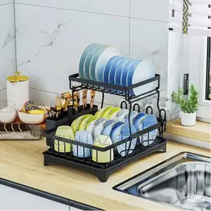 Dish Drying Rack, 2 Tier Dish Racks for Kitchen Counter