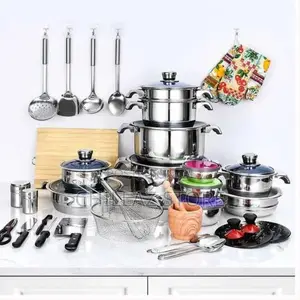 50pcs Stainless Steel Cookware Sets Cooking Frying Pans