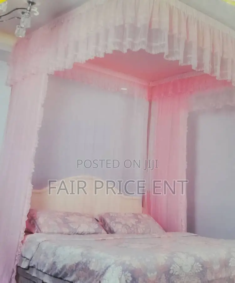 Executive Rail Wall Mounted Mosquito Net.Free Size.( Pink)