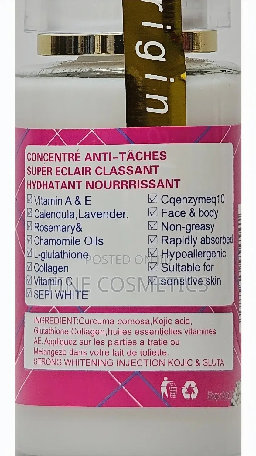 1PC. Supreme Gluta White 1500000mg Super Whitening Serum.