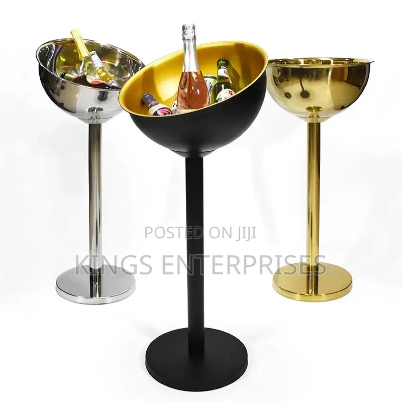 Stainless Steel Ice Bucket With Stand