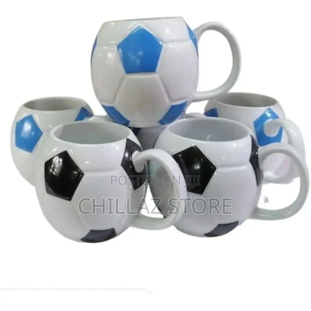 6 Pieces of Round Football Pot Coffee Tea Cups Mugs-