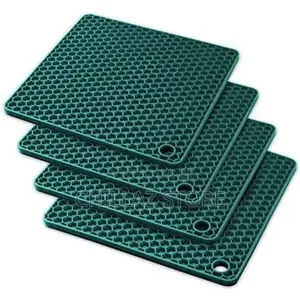 4 PC Square Silicone Trivet Pot Holders Drying Heat