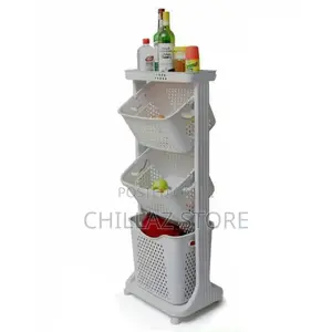4 Tier Plastic Bathroom Storage Organizer Rack Trolley