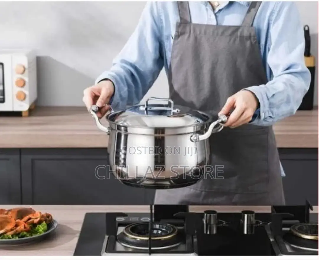 6 Piece 20, 22 24CM Stainless Steel Saucepans Cooking Pots