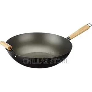 Non-Stick Wok Stir Frying Pan Saucepan With Wooden Handle