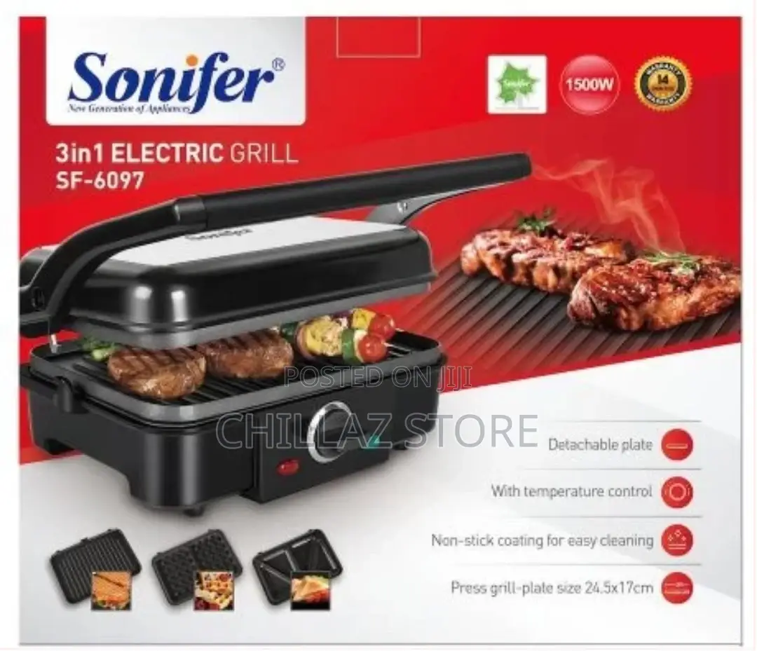 Sonifer 3 in 1 Waffle Maker Sandwich Barbecue Baking Pan