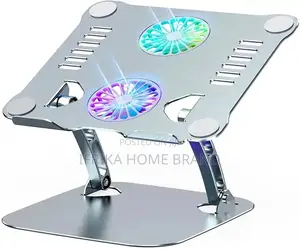 11-16 Inches Adjustable Aluminum Laptop Stand With 2 Usb Cooling Fans