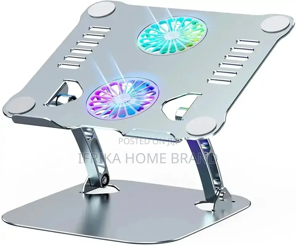 11-16 Inches Adjustable Aluminum Laptop Stand With 2 Usb Cooling Fans