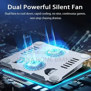 11-16 Inches Adjustable Aluminum Laptop Stand With 2 Usb Cooling Fans