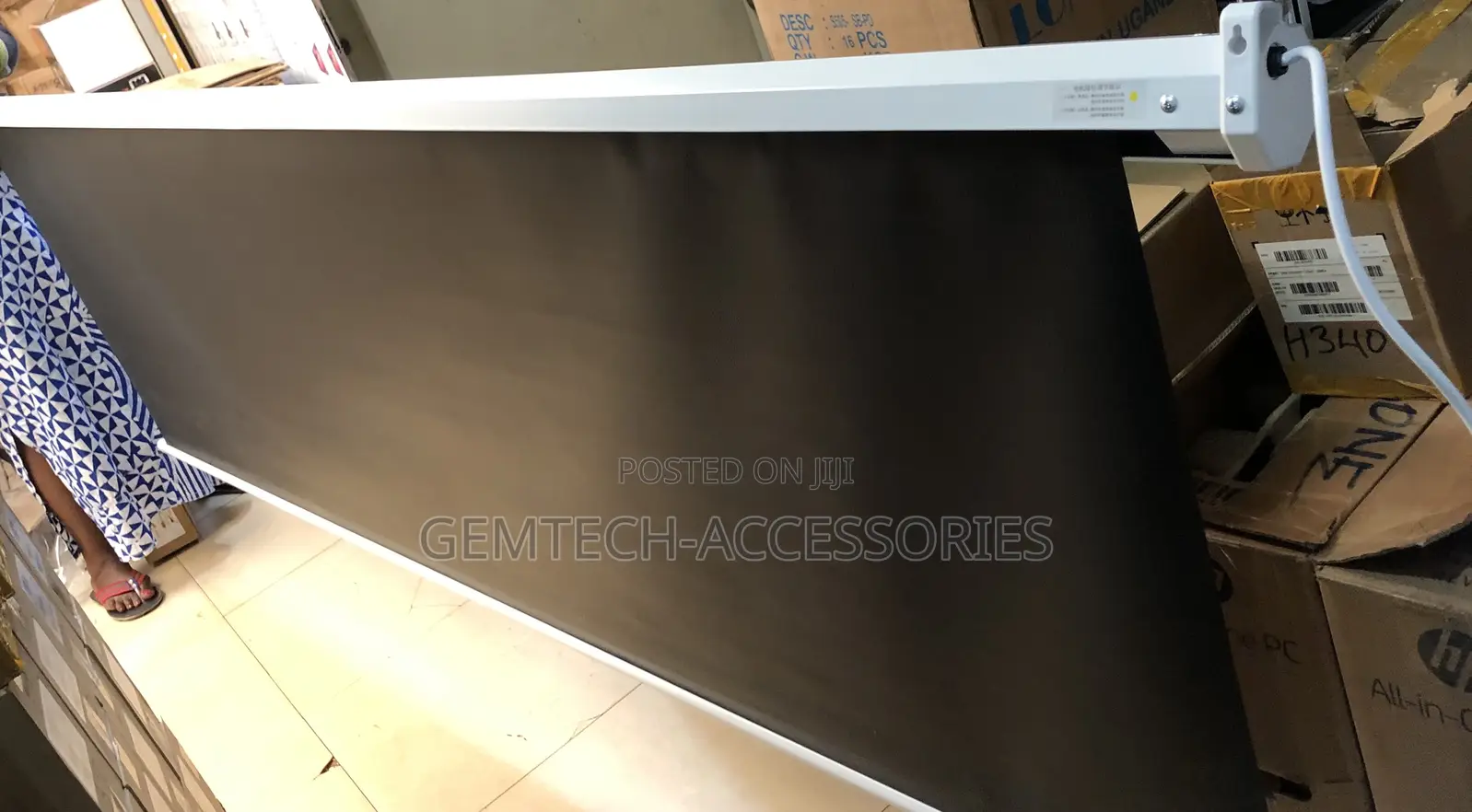 Projector Screen 2.4m X 2.4m Electric With Remote