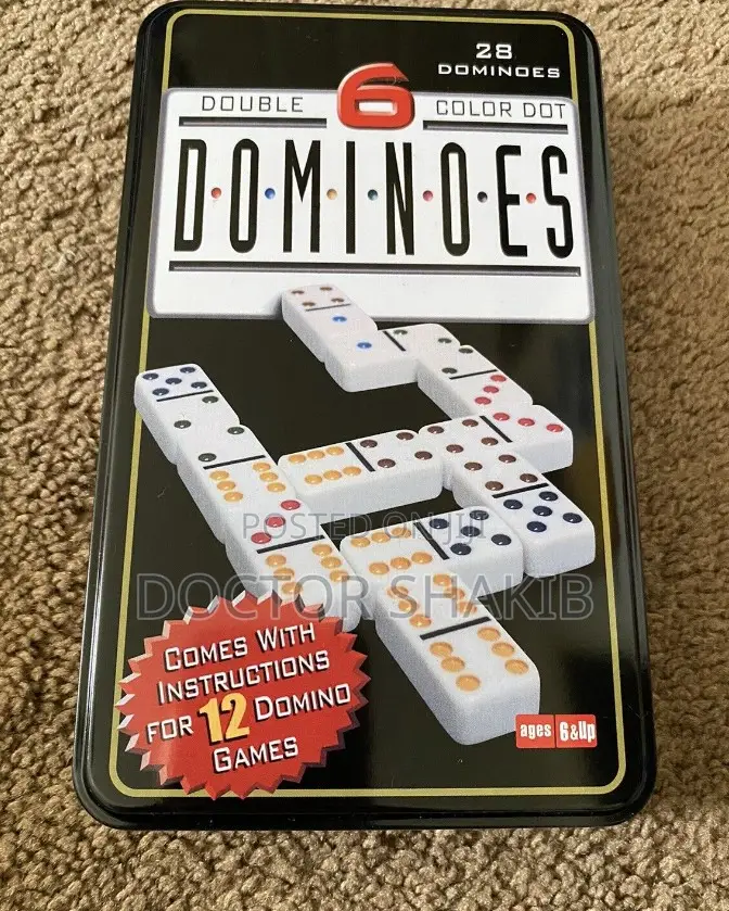 Double 6 Color Dot Dominoes Game Set