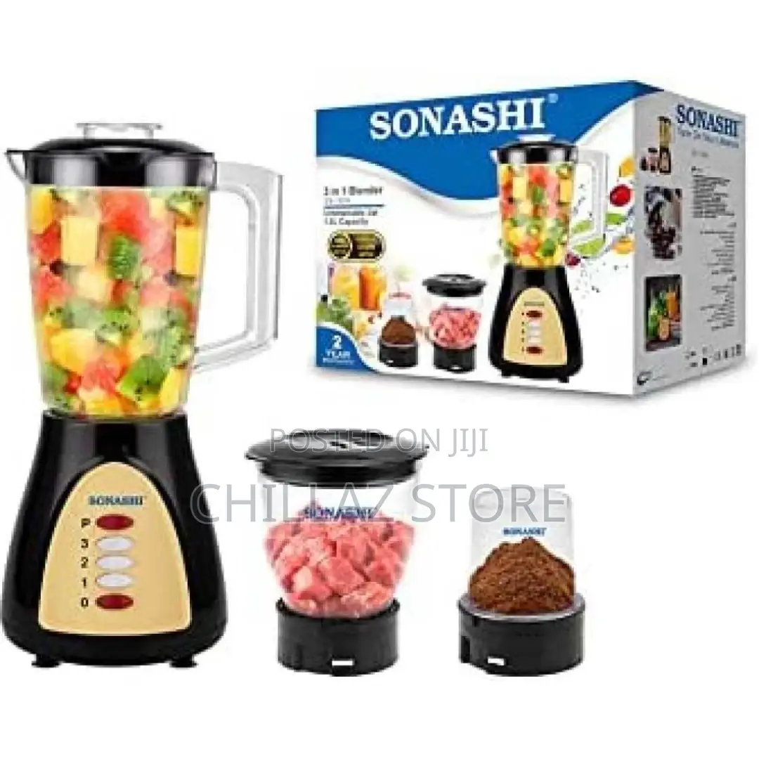 SONASHI 3 in 1 Blender Black SB-160N – 3 Speed,