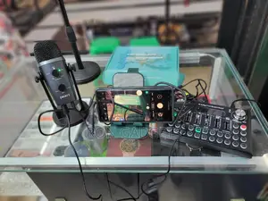 Live Studio Equipment (Soundcard +Pw10 Mic)