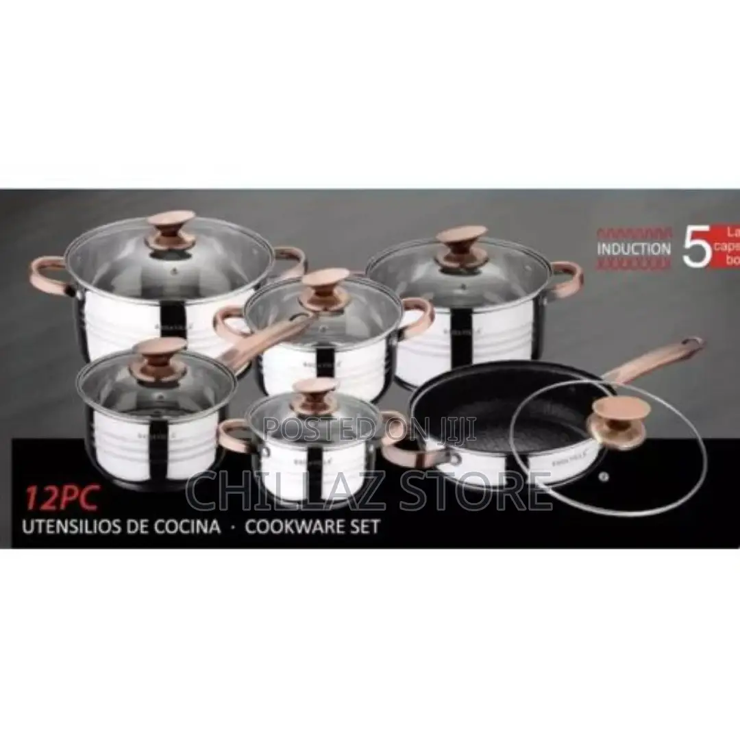Kaisa Villa 12 Pieces Flash Heavy Stainless Steel Saucepans