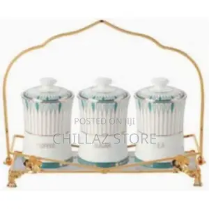 Life Smile 3 Piece Ceramic Sugar Bowl Coffee Tea Storage