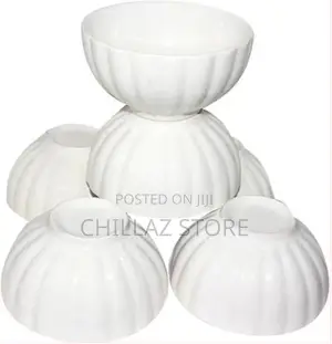 White Lined Serving Soup Bowl 6pcs – White