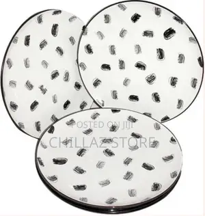 Round Box Design Dinner Plates, 6pcs –