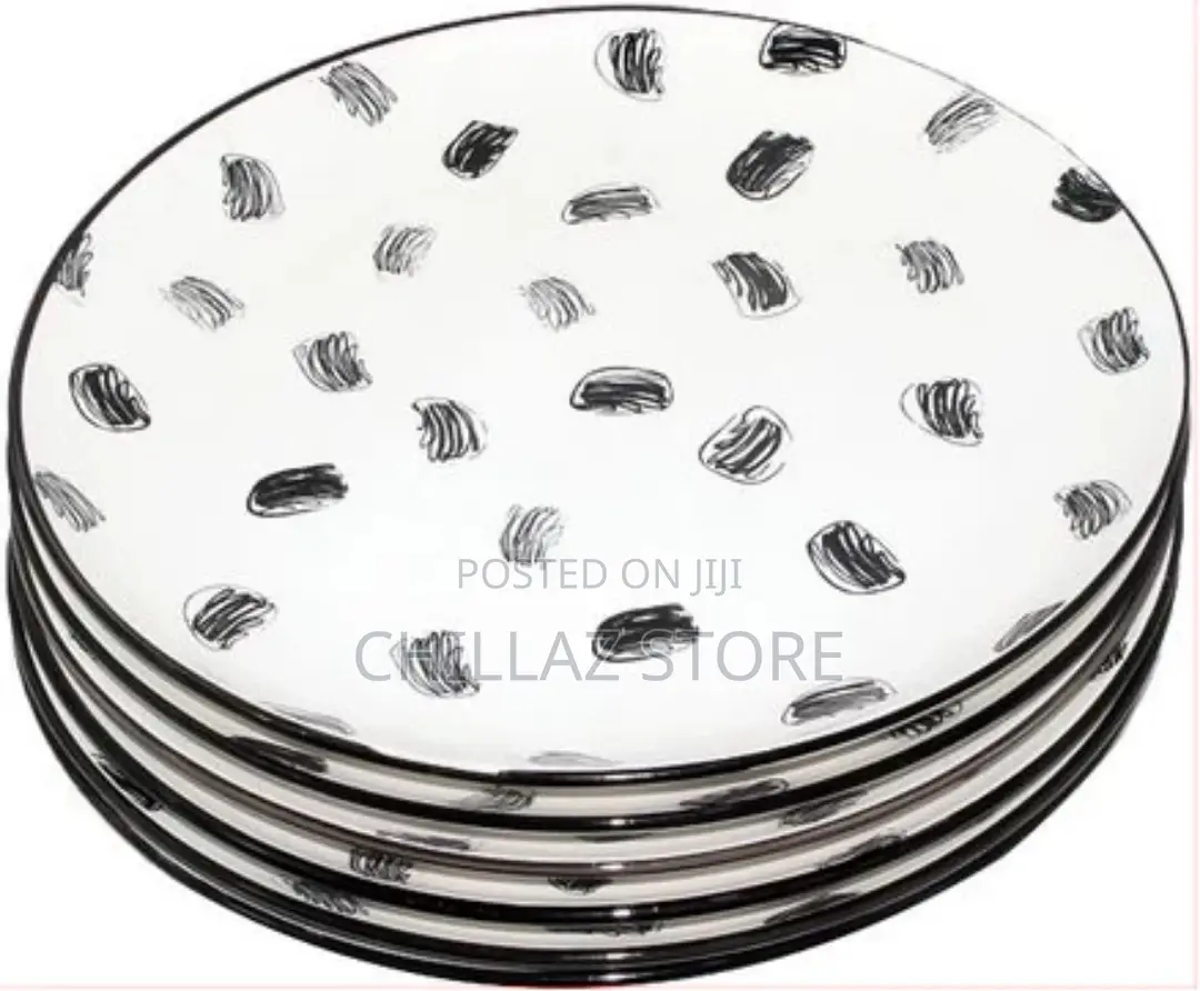 Round Box Design Dinner Plates, 6pcs –