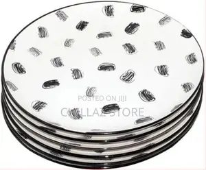 Round Box Design Dinner Plates, 6pcs –