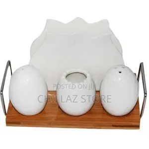 Pepper, Salt Shaker, Napkin, Toothpick Holder Set –