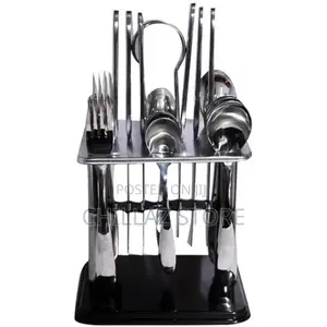 24pcs Cutlery (Forks, Spoons Knives) With a Stand –