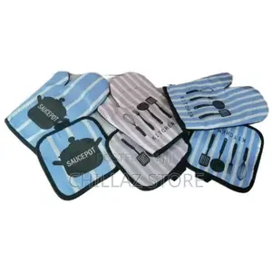 2pc Cotton Multi-Design Oven Mitt and Pot Holder -Multi-
