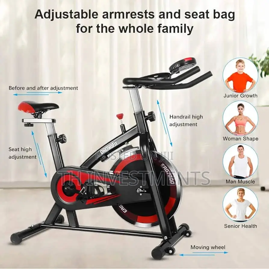 Indoor Cycling Exercise Bike Adjustable Handle Bars, Seat