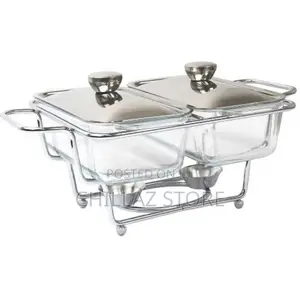 1.3L Double Glass Chafing Dish Buffet Food Warmers