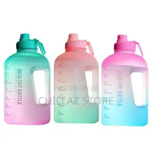 3.78L Time Marked Fitness Jug Outdoor Frosted Water Bottle,