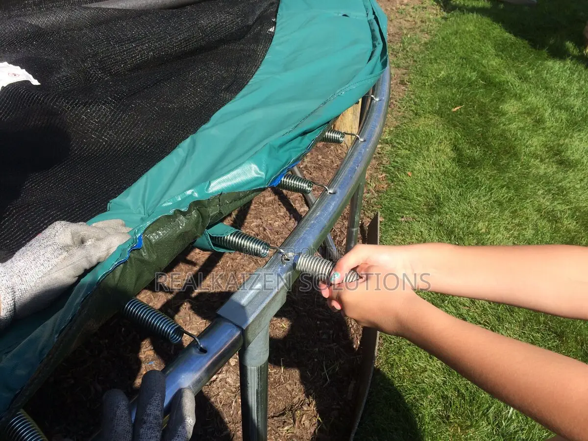 12ft Top Quality Army Green Trampoline Spring Pad Safety Net