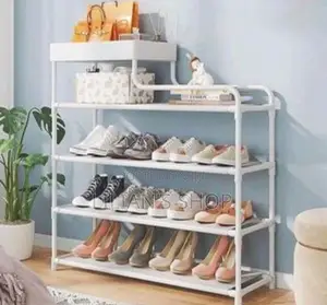 Portable Free Standing Metallic Shoe Rack Organizer