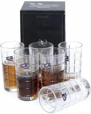 6 Pieces of Lined Design Juice Glasses