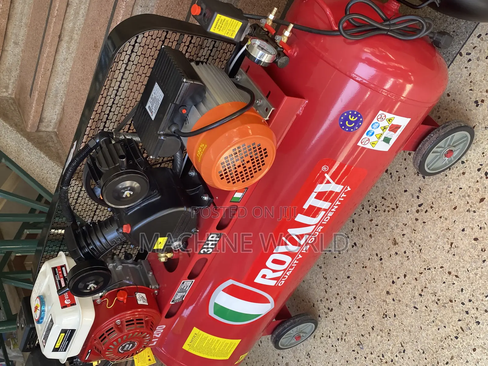 Air Compressor Fuel and Motor 200litres Italy